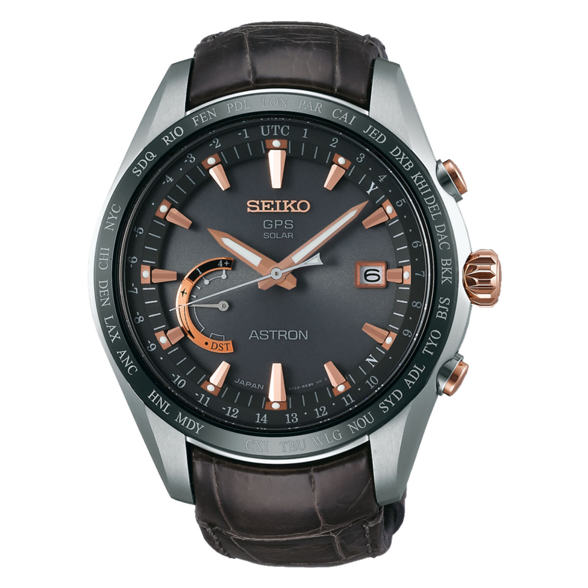 Seiko Astron GPS Solar World Time Titanium Mens Watch SSE095