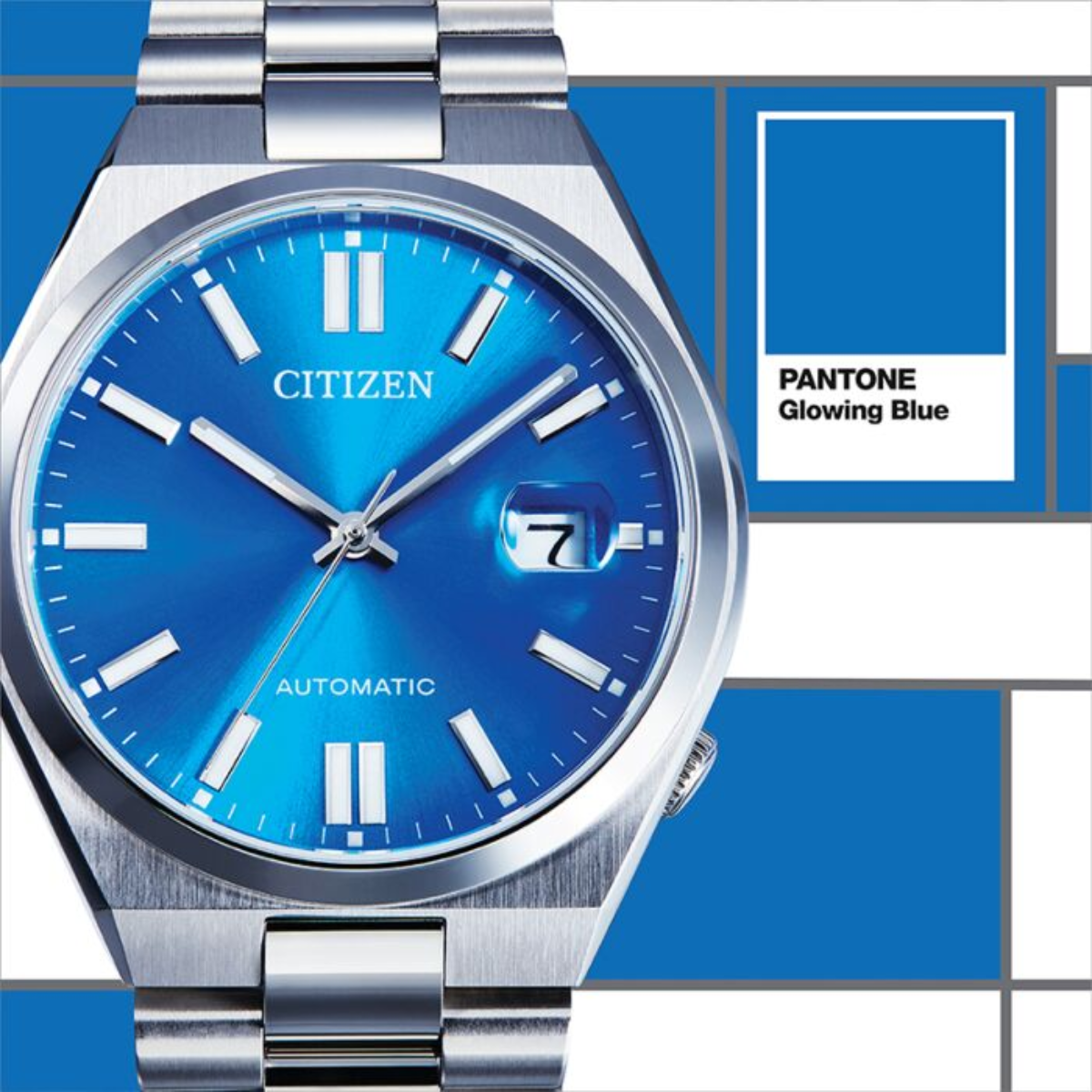 Citizen x Pantone Automatic Dreamy Pink Dial Silver Steel Strap Watch For Men - NJ0158-89X