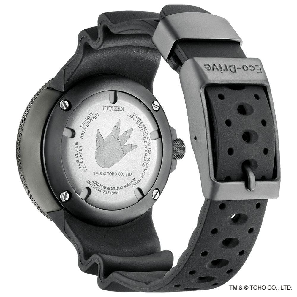 Citizen Godzilla Ecozilla Eco Drive Black Dial Polyurethane Strap