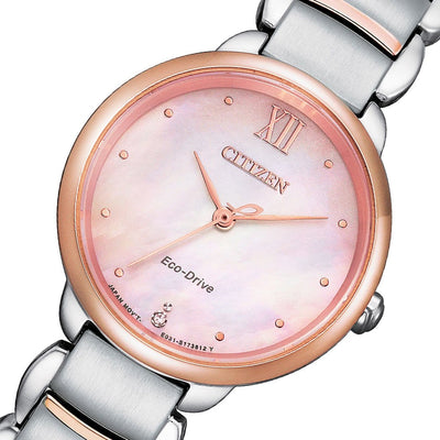 Citizen L Eco-Drive Analog Ladies Mother of Pearl Dial Dress Watch EM0924-85Y