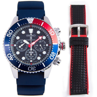 Seiko Prospex PADI Solar Watch SSC663P1 SSC663 with Extra Leather Band