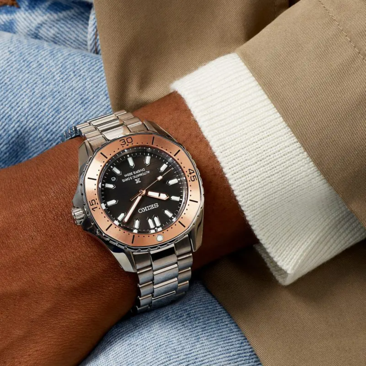 SEIKO Prospex Diver’s Watch – Polygonal in Ocean grey & bronze tone SPB485 SPB485J SPB485J1