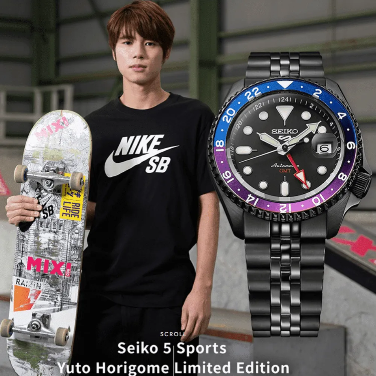 Seiko 5 Sports GMT Yuto Horigome Limited Edition SSK027 SSK027K SSK027K1