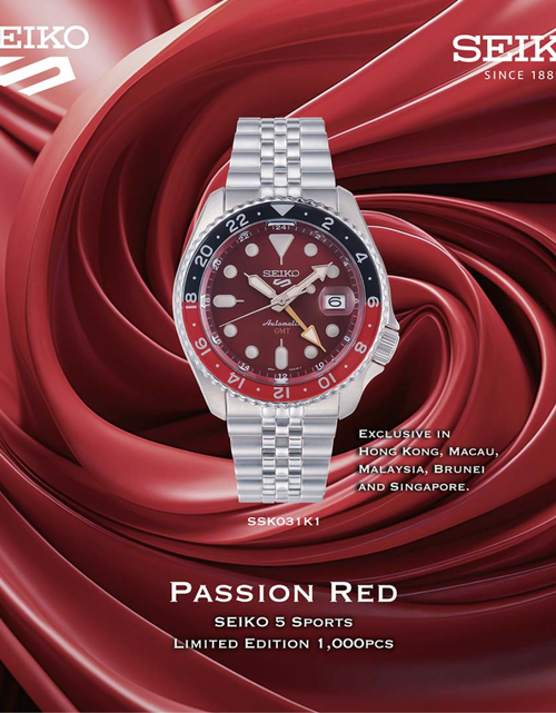Load image into Gallery viewer, SEIKO 5 Sports GMT Thong Sia Exclusive Limited edition Passion Red SSK031 SSK031K SSK031K1
