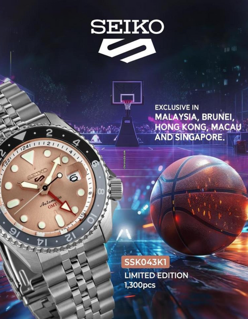 Load image into Gallery viewer, SEIKO 5 Sports GMT &#39;SLAM DUNK&#39; SSK043 SSK043K SSK043K1 Thong Sia Limited Edition of 1,300 Pcs.
