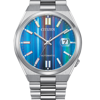 Citizen NJ0151-53W 'Tsuyosa' Multi-Colored Vertical Stripe Patterned Dial Automatic Men's Watch NJ0151-53W
