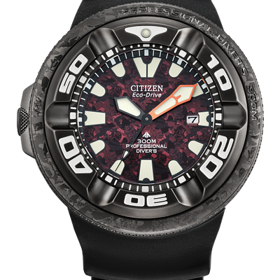 Citizen Godzilla Ecozilla Eco Drive Red Dial Polyurethane Strap BJ8059-03Z BJ8059 Limited Edition
