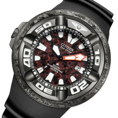 Citizen Godzilla Ecozilla Eco Drive Red Dial Polyurethane Strap BJ8059-03Z BJ8059 Limited Edition