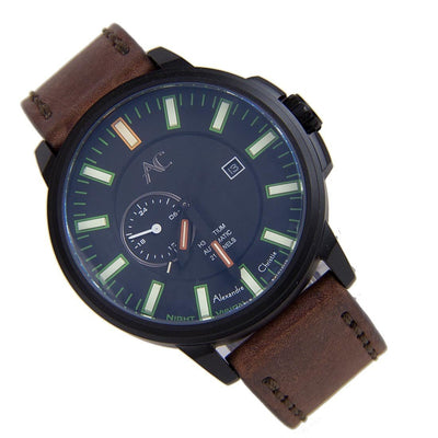 9202NMALIPBAGN Alexandre Christie Night Vision Mens Automatic Watch - Watch Keepers