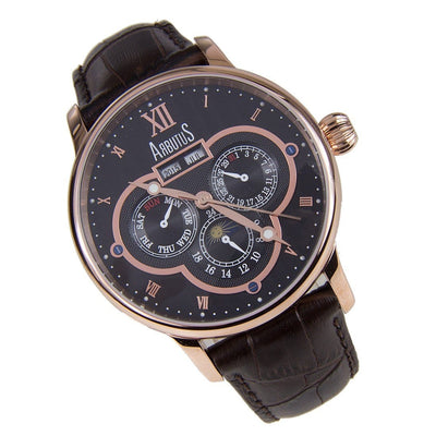 AR905RBF Arbutus Automatic Analog Leather Strap Mens Casual Watch
