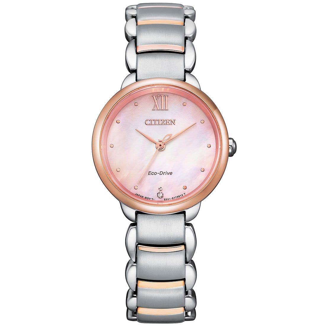 Citizen L Eco-Drive Analog Ladies Mother of Pearl Dial Dress Watch EM0924-85Y