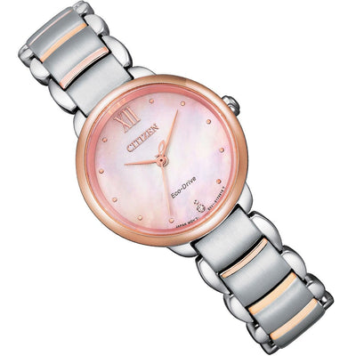 Citizen L Eco-Drive Analog Ladies Mother of Pearl Dial Dress Watch EM0924-85Y