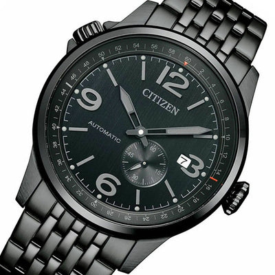NJ0147-85E Citizen Pilot Automatic Black Dial Analog Stainless Steel Watch