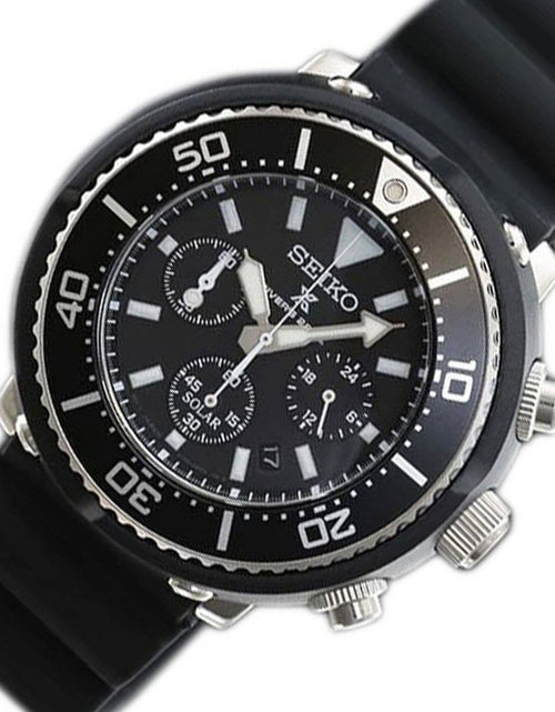 Load image into Gallery viewer, SBDL037 Seiko Prospex Solar 200M Rubber Strap Date Mens Dive Watch
