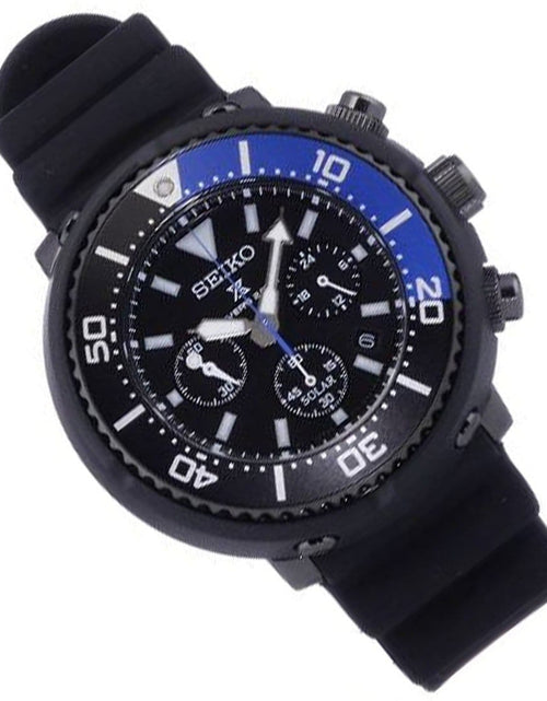 Load image into Gallery viewer, SBDL045 Seiko Prospex Solar 200M Chronograph Black Dial Mens Dive Watch
