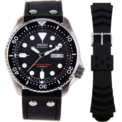 Seiko Mechanical Japan Watch SKX007 SKX007J1 with Leather Bracelet
