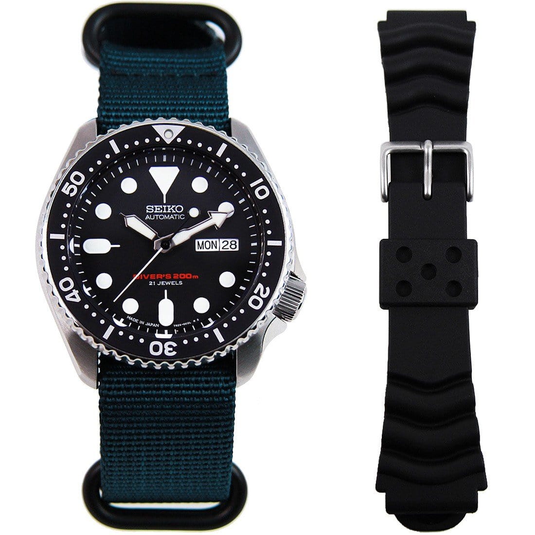 Seiko Automatic Watch SKX007J SKX007J1 with Extra Nylon Strap