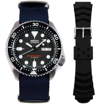 Seiko Automatic 200m Watch SKX007J SKX007J1 with Extra Nylon Bracelet
