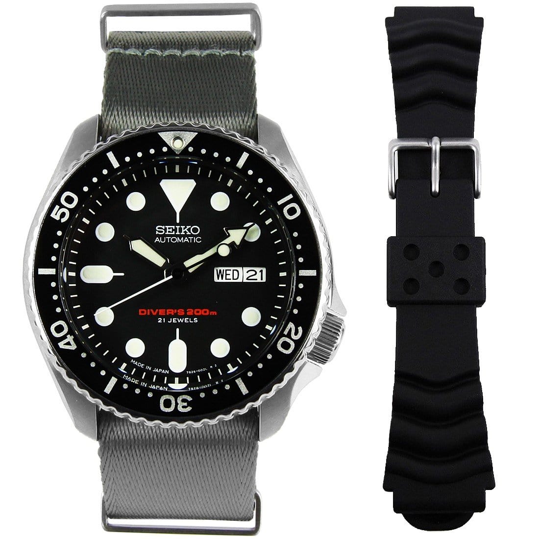 Seiko Automatic Dive Made in Japan Watch SKX007 SKX007J1 with Extra Strap