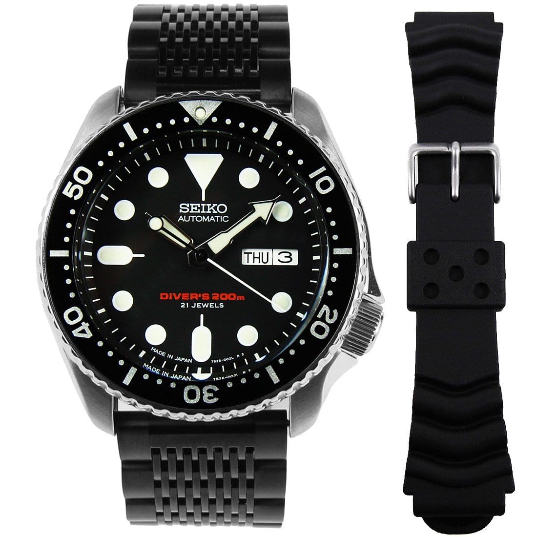 Seiko Automatic Divers 200m Watch SKX007J1 SKX007 with EXTRA Stainless Strap