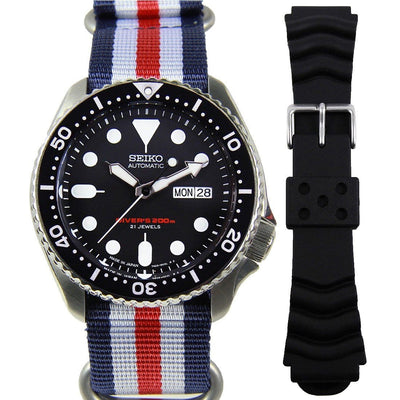 Seiko Automatic Gents Day Date Watch with Extra Strap SKX007J1 SKX007J