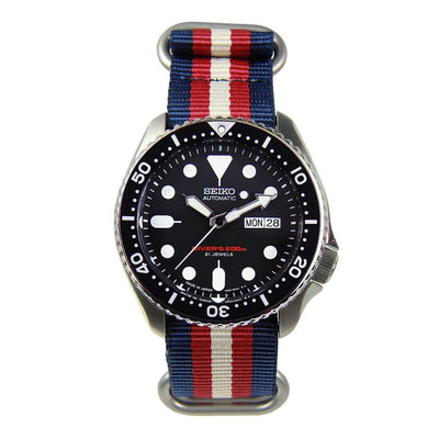 SKX007J SKX007J1 Seiko Automatic Black Dial Mens Dive Watch with Extra Strap