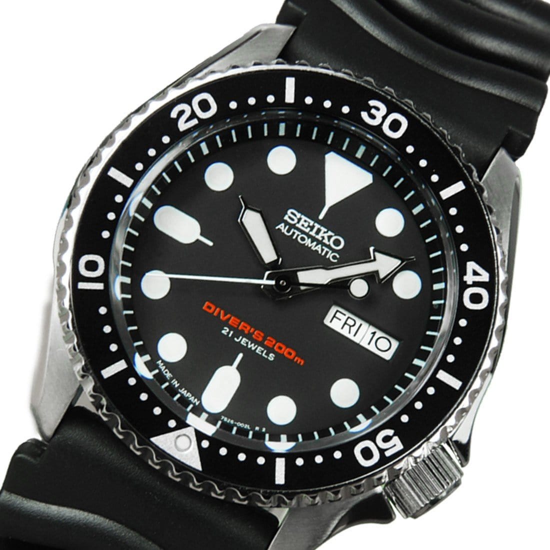 SKX007J SKX007J1 Seiko Automatic Black Dial Mens Dive Watch with Extra Strap