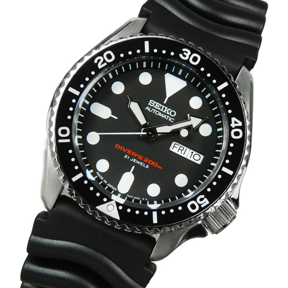 Seiko Automatic 200M Analog Mens Dive Watch with Extra Strap SKX007J SKX007J1