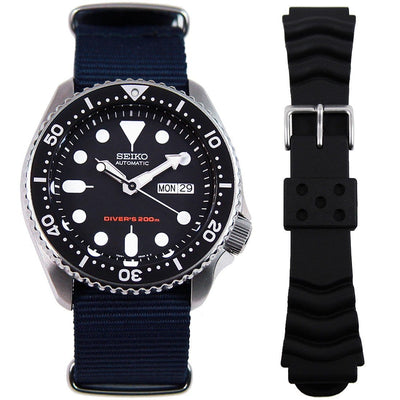 SKX007K1 SKX007 Seiko Automatic 200M Mens Dive Watch + Extra Nylon Strap
