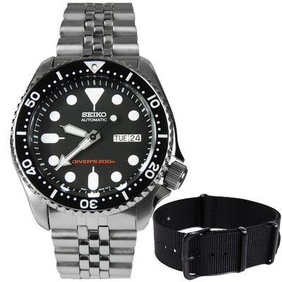 SKX007K2 SKX007 Seiko Automatic Analog Male Divers Watch with Extra Bracelet