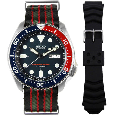 SKX009J1 SKX009J Seiko Automatic Analog Male Divers Watch with Extra Strap