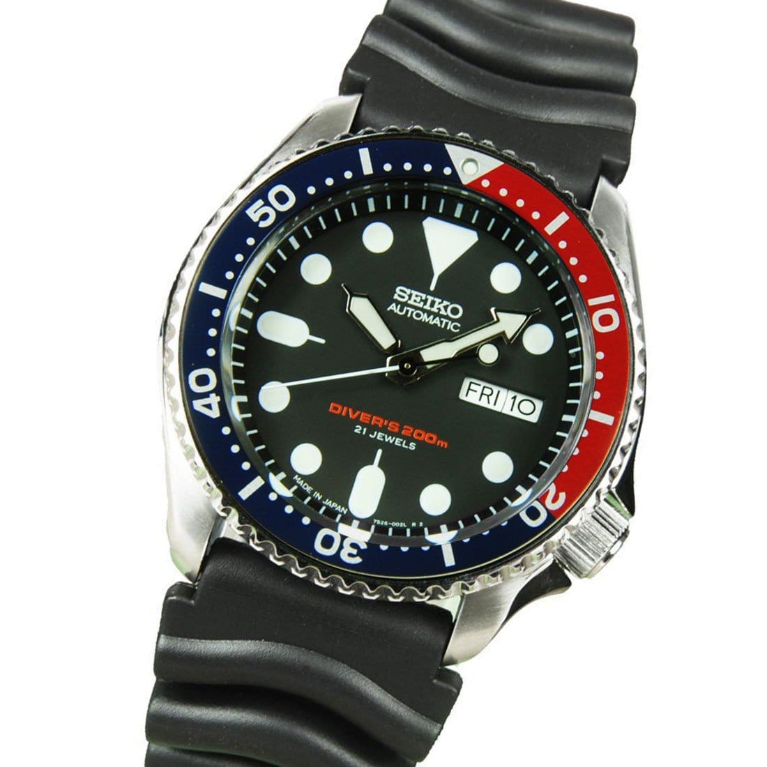 SKX009J SKX009J1 Seiko Automatic Analog Male Divers Watch + Extra Leather Rubber Strap