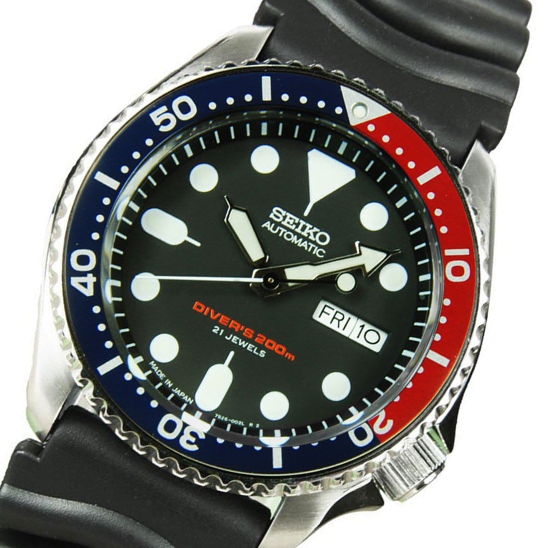 SKX009J SKX009J1 Seiko Automatic Analog Male Divers Watch + Extra Leather Rubber Strap