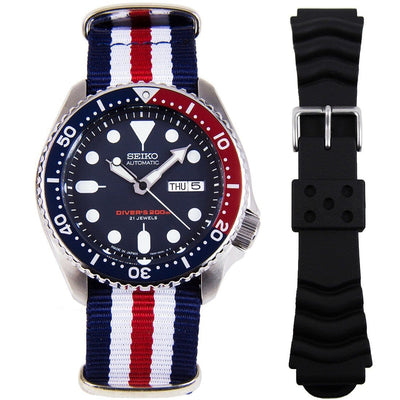 SKX009J1 SKX009J Seiko Automatic Japan Made Mens Dive Watch + Extra Nylon Strap