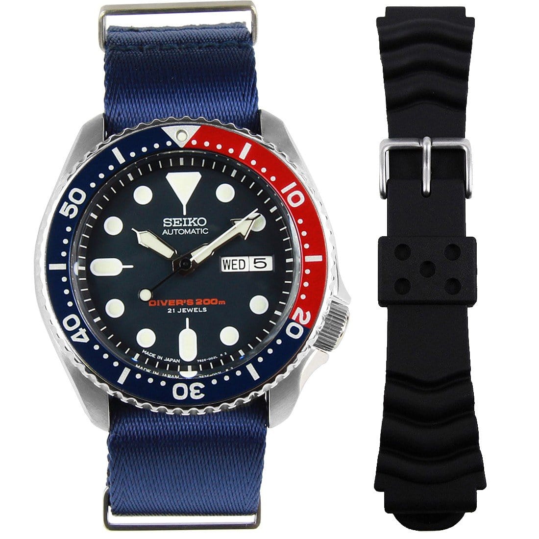 SKX009J SKX009J1 Seiko Automatic Made In Japan Mens Dive Watch with Extra Strap