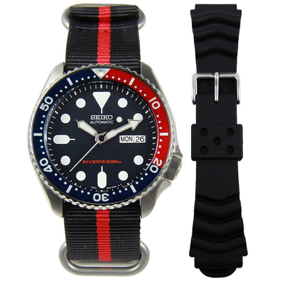 SKX009K1 SKX009 Seiko Automatic Analog Mens Dive Watch with Extra Strap