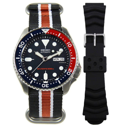 SKX009K1 SKX009K Seiko Automatic Analog Male Divers Watch with Extra Strap