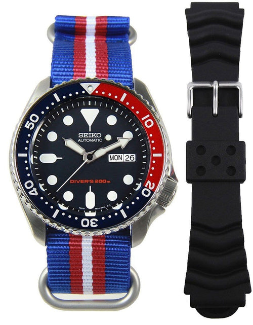 Load image into Gallery viewer, SKX009K1 SKX009K Seiko Automatic 200M Analog Male Divers Watch with Extra Strap
