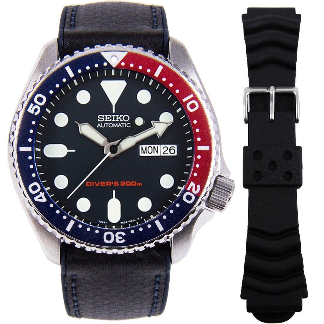 SKX009K1 SKX009K Seiko Automatic Analog Male Divers Watch with Extra Strap