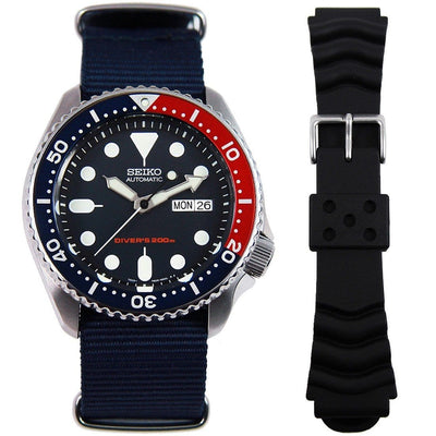 SKX009K1 SKX009K Seiko Automatic Analog Blue Dial Mens Dive Watch with Extra Strap