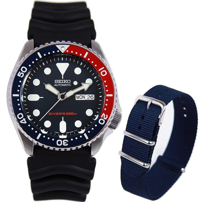 SKX009K1 SKX009K Seiko Automatic Analog Blue Dial Mens Dive Watch with Extra Strap