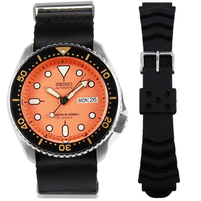 Seiko Automatic 21 Jewels Mens Dive Watch w/ EXTRA STRAP SKX011J SKX011J1