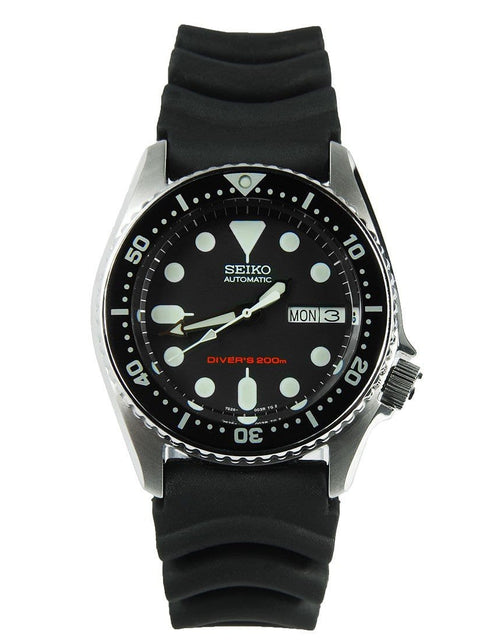 Load image into Gallery viewer, Seiko SKX013K1 SKX013K Automatic Black Dial Mens Dive Watch + Extra Leather Strap
