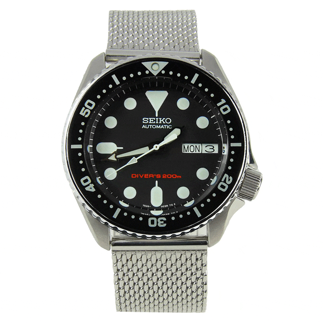 Seiko Automatic Watch SKX013K1 SKX013 with Stainless Mesh Strap