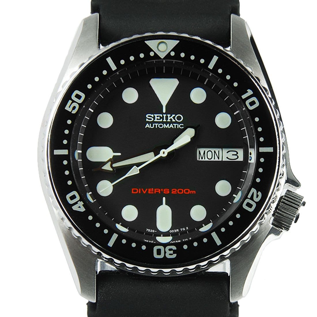 Seiko Analog Automatic Male Divers Watch w/ Extra Nylon Strap SKX013K1 SKX013K