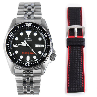 Seiko Automatic Luminous Watch SKX013 SKX013K1 with Leather Strap