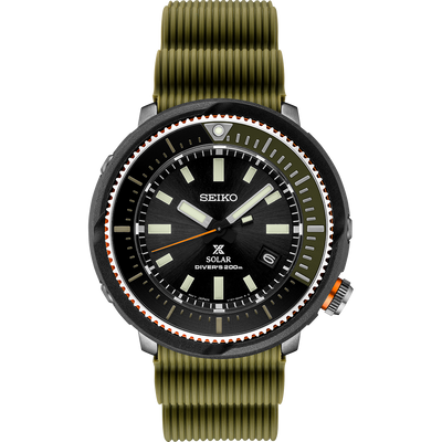 Seiko SNE547 Prospex Solar Tuna Can Green Rubber Strap