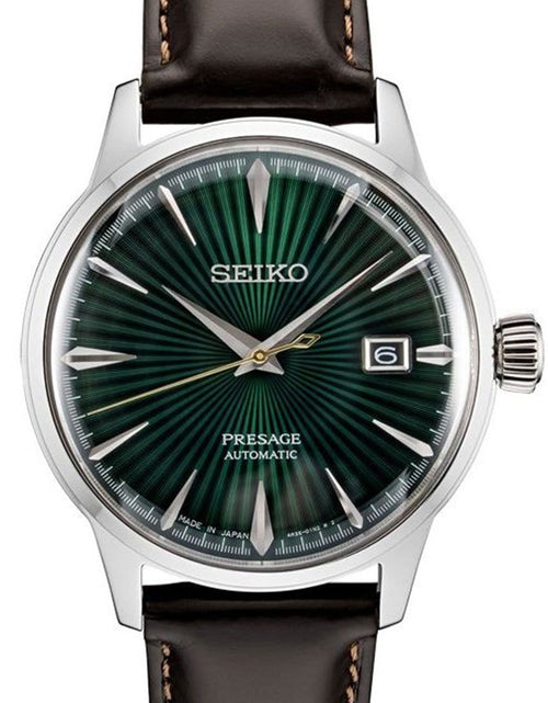 Load image into Gallery viewer, SRPD37J1 SRPD37 Seiko Presage Mockingbird Cocktail Mens Leather Watch
