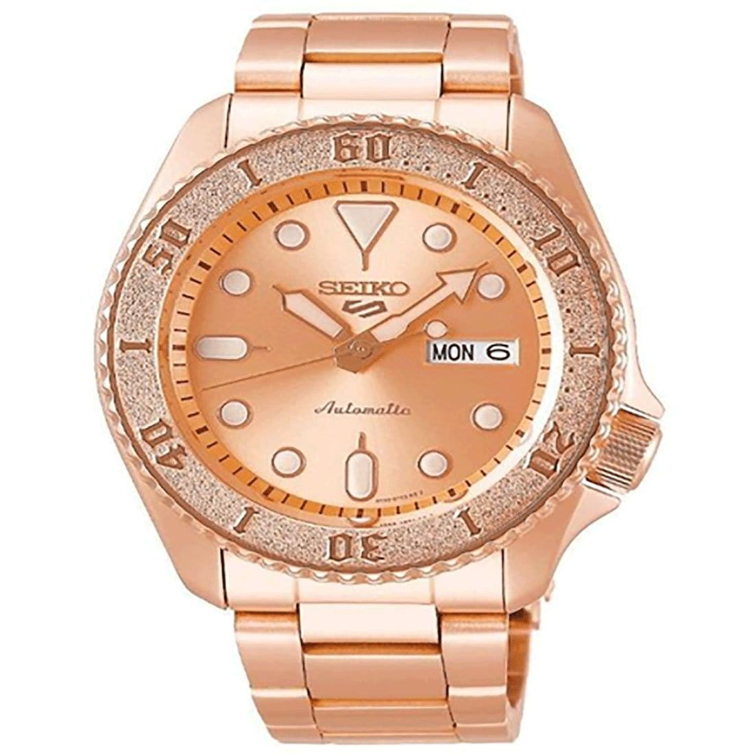 Seiko 5 Sports SRPE72K1 SRPE72K SRPE72 Rose Gold Dial Stainless Steel Watch