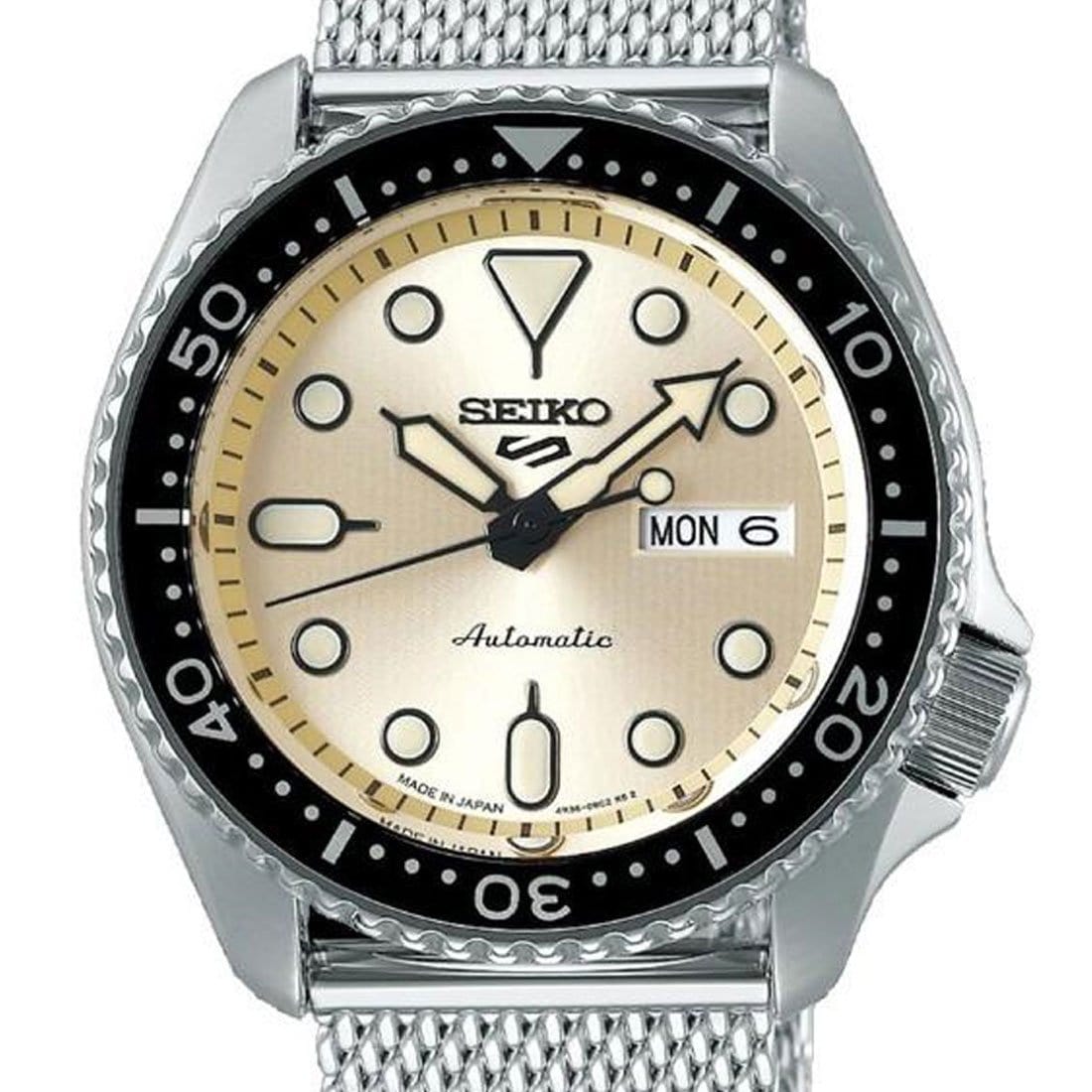 Seiko 5 Sports SRPE75K1 SRPE75K SRPE75 Automatic Mesh Stainless Steel Watch